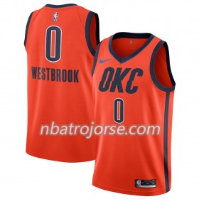 Män Oklahoma City Thunder Tröja Russell Westbrook 0 2018-19 Nike Orange Swingman